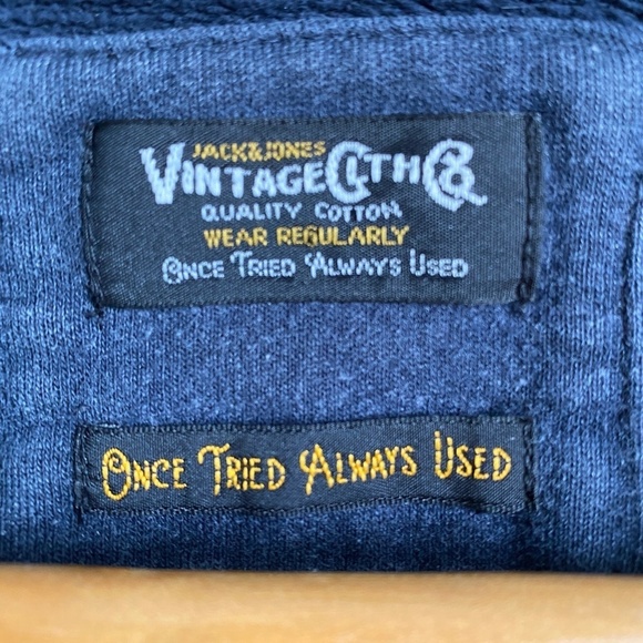 Jack & Jones Vintage Cloth Co. Men's Long‎ Sleeve Heavy Sweatshirt Charcoal Gray - Picture 2 of 12